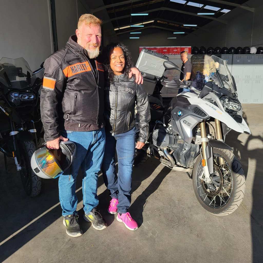 We picked up our BMW GS1250 from Hertz Bike Rental in Malaga. Harley-Davidson Siebla Malaga did not have a Pan America 1250 Special with a top box so I chose a fav of mine, the GS.